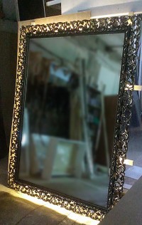 Зеркало с резным багетом золото патина